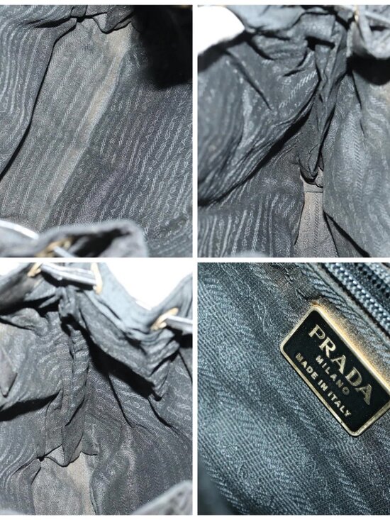 PRADA Backpack Nylon Black Gold Auth ka1154 main image 14